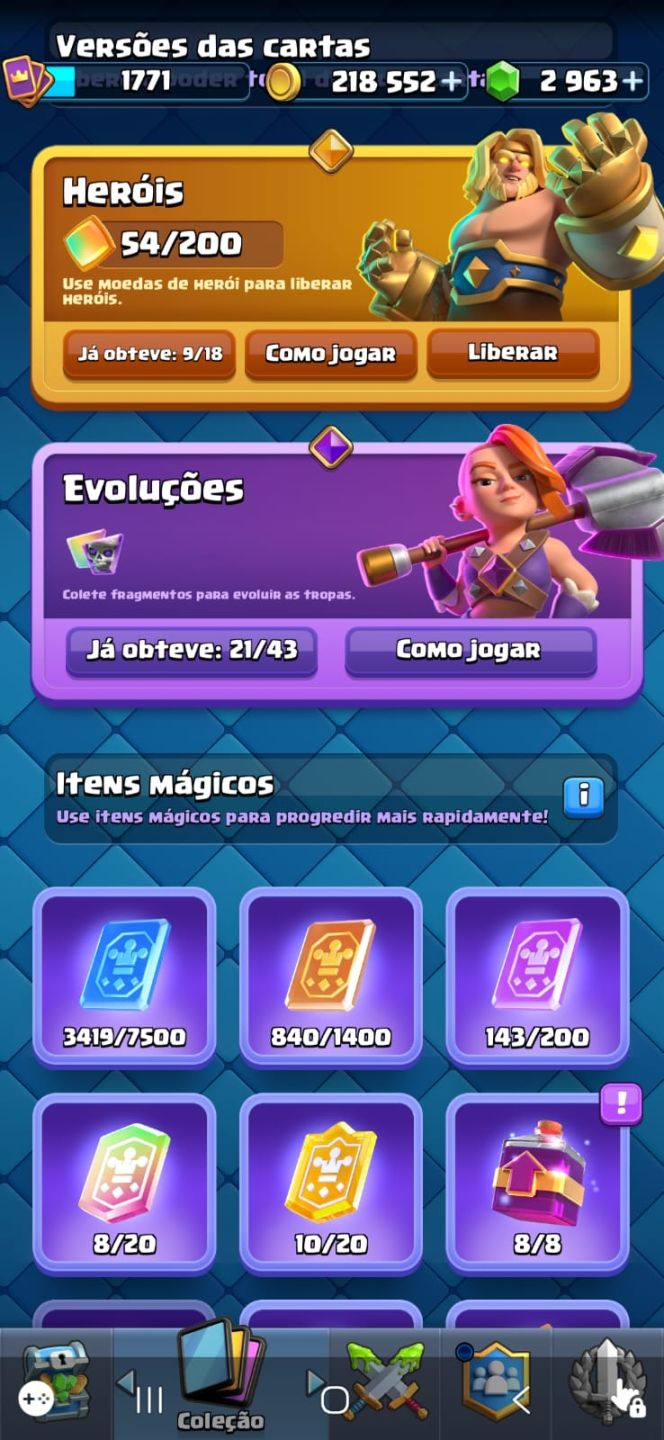 Conta Clash Royale 14k trofeus, 38 nível max, 9 Herois liberados 21 Evoluidas