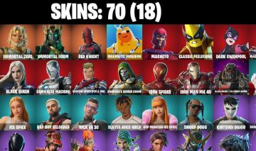 CONT FORTNITE com Renegade Raide | Immortal Form | Red Knight ice spice 70 SKINS