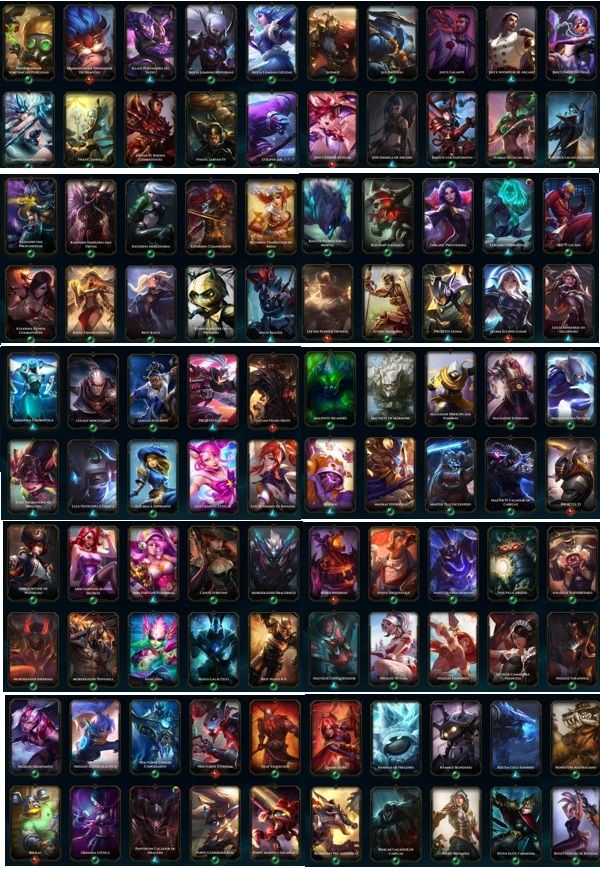 Conta league of legends, lv 336, todos os campeões, 299 skins(leia descrição)