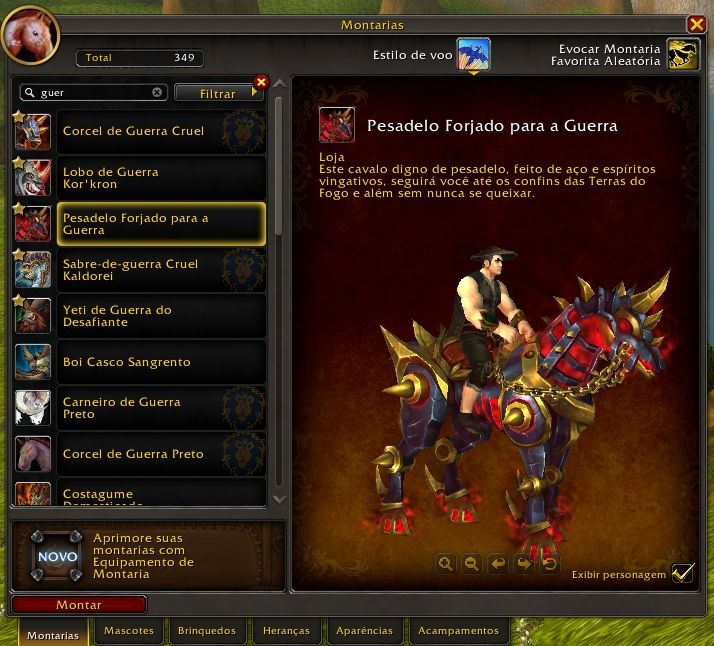 Conta de WoW antiga (MUITAS MONTS RARAS E DA LOJA, 20.5k de achieve, 860 PETS)