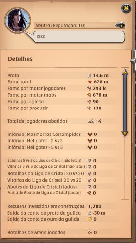 Conta albion online - 400M fama amarela 2000 LP