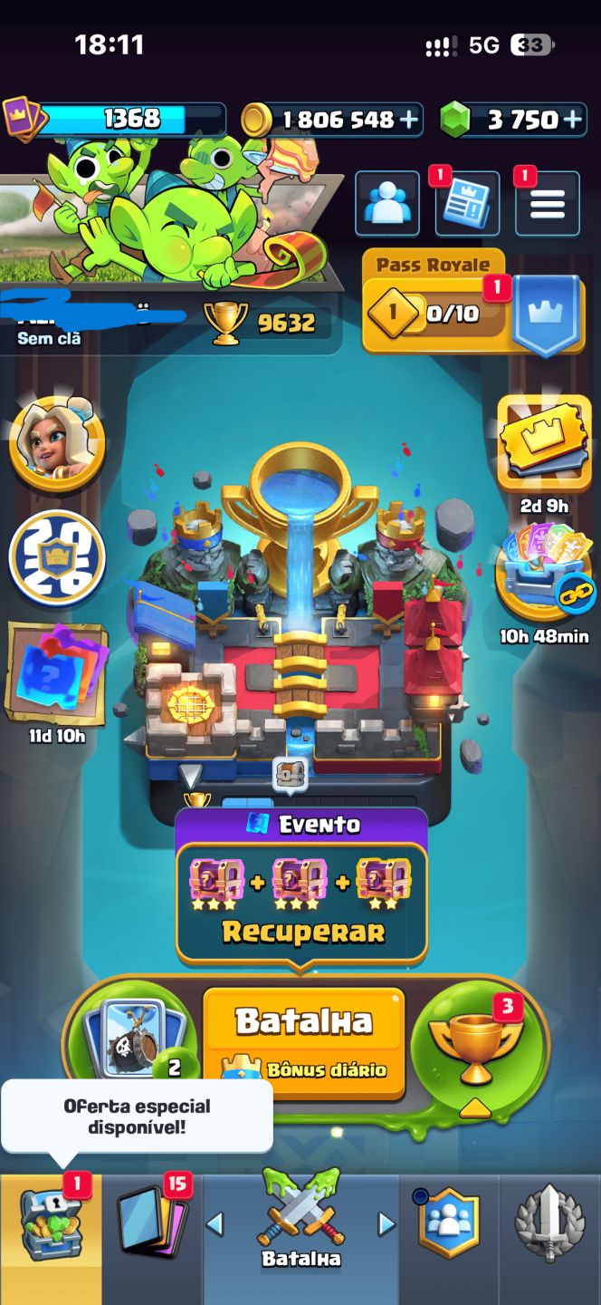 CONTAS CLASH ROYALE/CLASH OF CLANS VILAS UPADAS, VILAS ECOLOGICAS