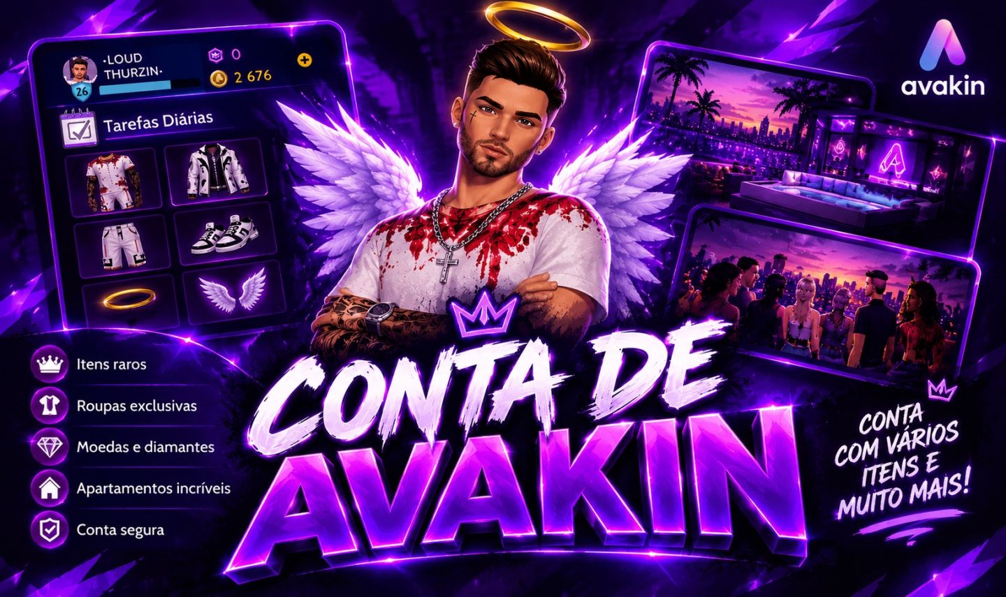 CONTA AVAKIN COM ASA E +2 CONJUNTOS