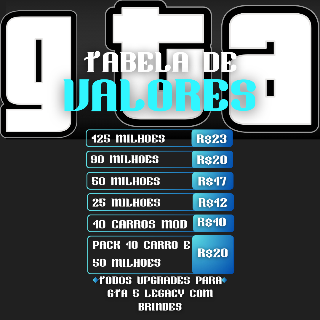 UP DE CONTA GTA 5 ONLINE - DESBLOQUEIOS, TRAJES, DINHEIRO, NÍVEL & BRINDES | PC