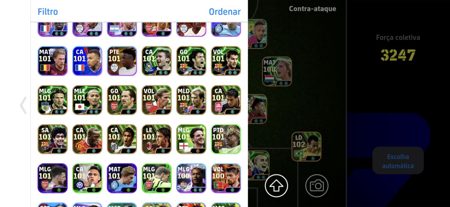 Conta efootball com várias lendas