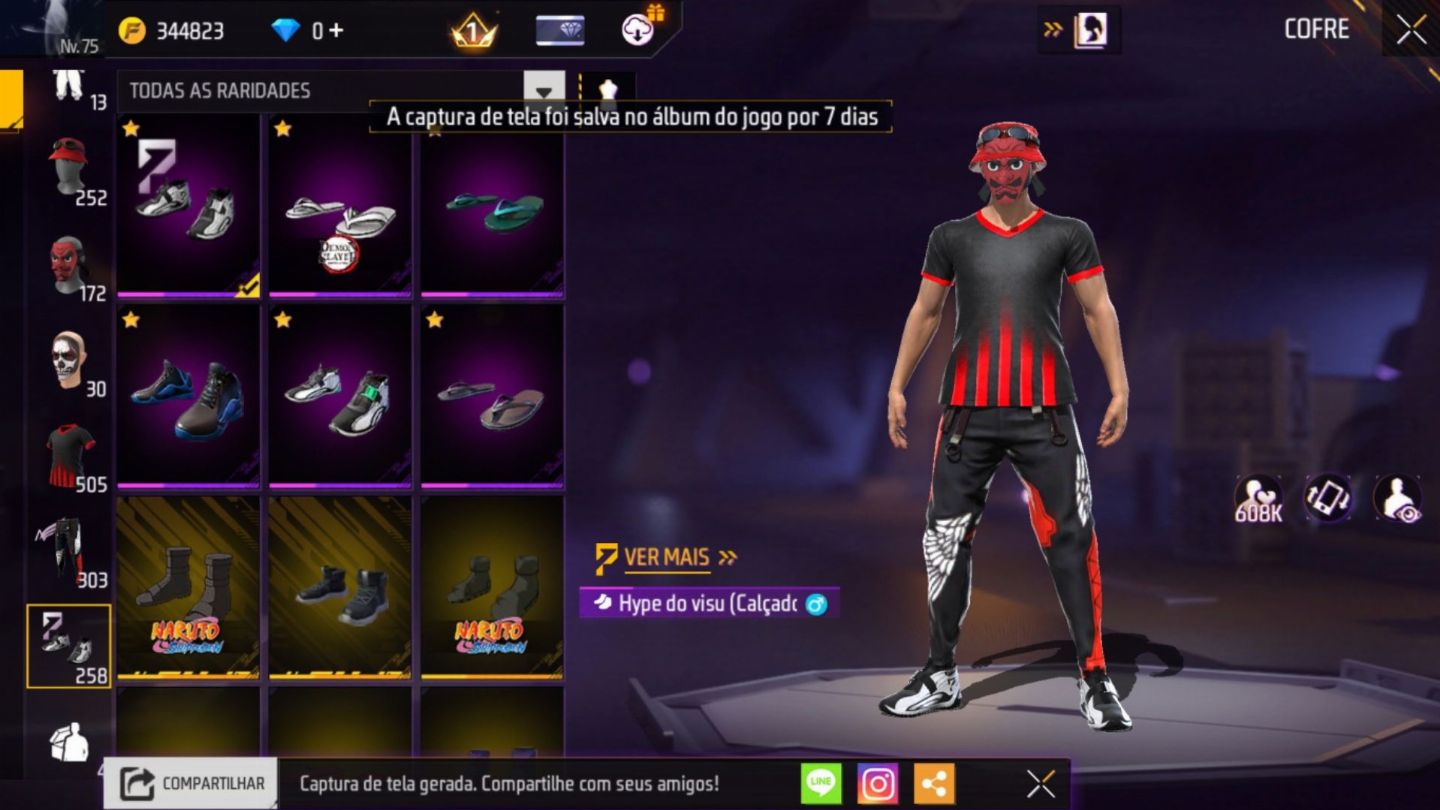 CONTA COM 2 ANGELICAIS, SOMBRA ROXA E AVENTUREIRO /FREE FIRE