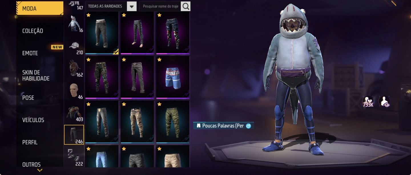 PASSE ANTIGO+CONJUNTO TUBARÃO RARO+ARMAS EVOLUTIVAS+LA CASA DE PAPEL 400 PEITAS