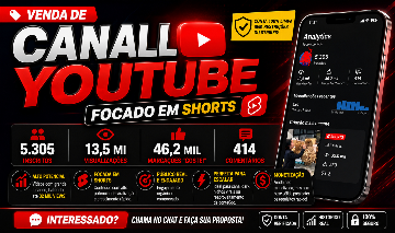 CANAL YOUTUBE SHORTS 5.3K INSCRITOS | 13,5 MILHÕES DE VIEWS