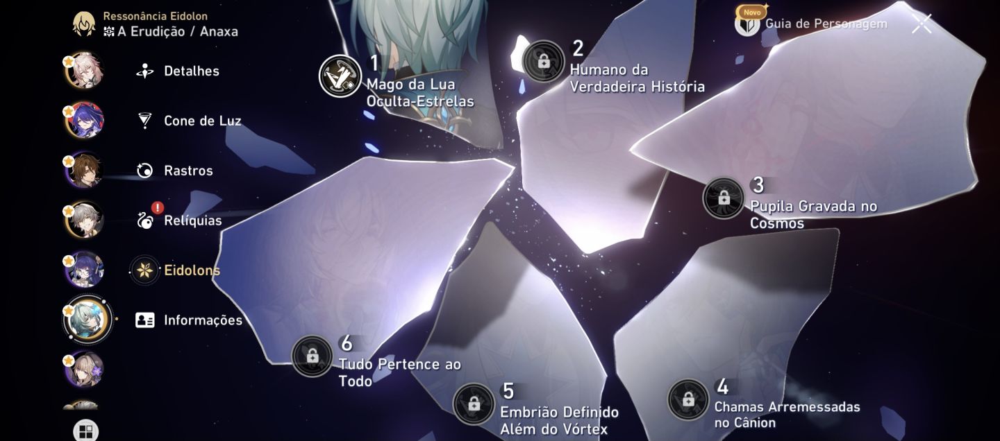 Conta de Honkai com vários T5