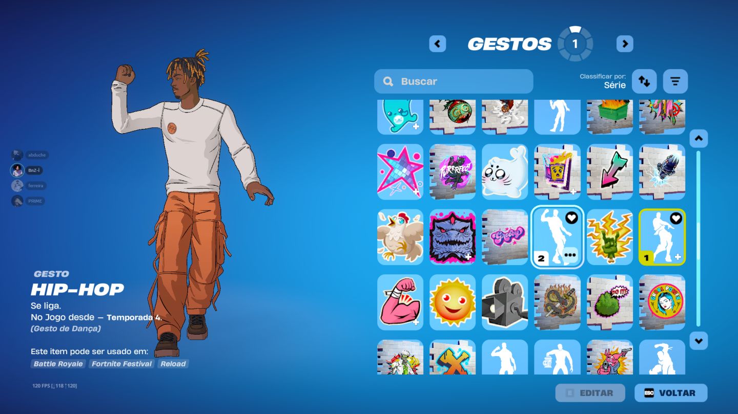 Conta OG Fortnite - Orange Justice (Justiça Laranja) - Wiggle - Hip Hop