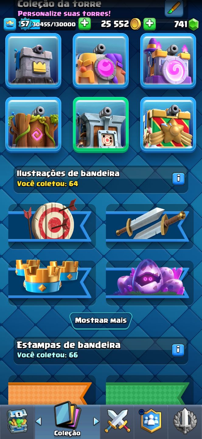 Conta de Clash Royale 10500 troféus com evo da bruxa e evo goblin com dardo!