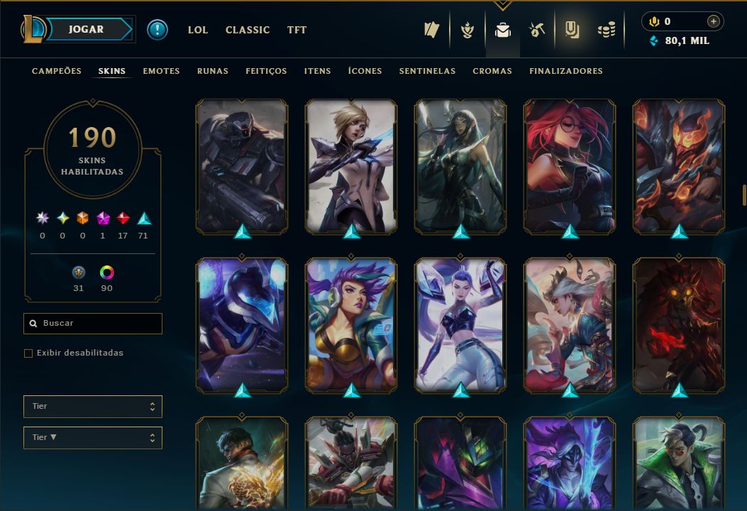 SKIN LENDÁRIA RIVEN EMISSÁRIA + [ CONTA COM 200 SKINS HABILITADAS ] + TROCA NICK