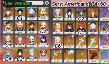 Contas de genshin baratinhas. (Valor de desapego)