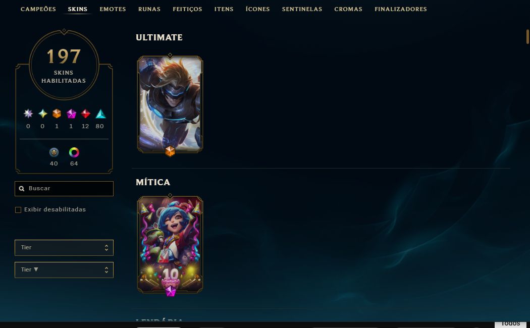 Conta 2016 Lol - ESMERALDA 3 - 200 Skins - Full Acesso