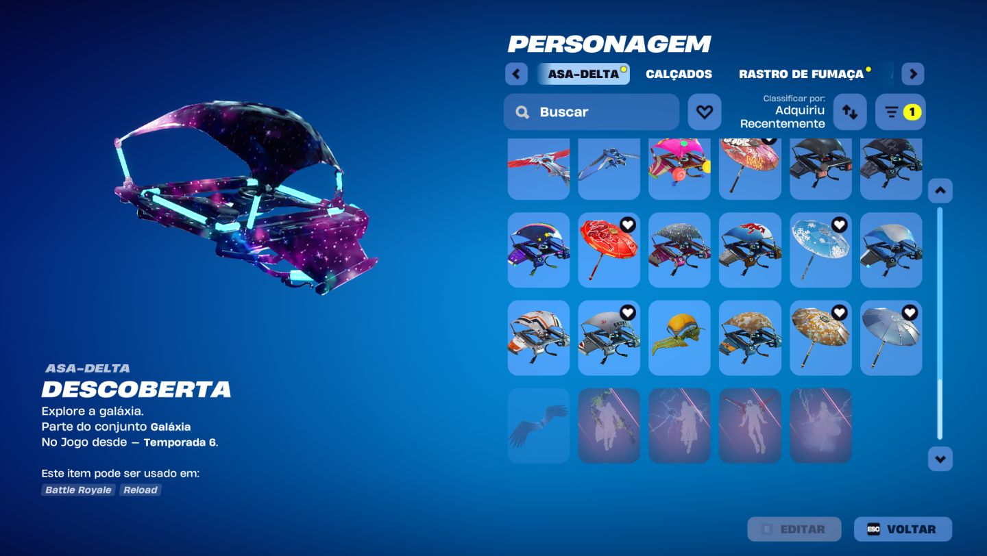 CONTA FORTNITE OG VETERANA | Galáxia Completo | Passes C1 | Pacotes Twitch