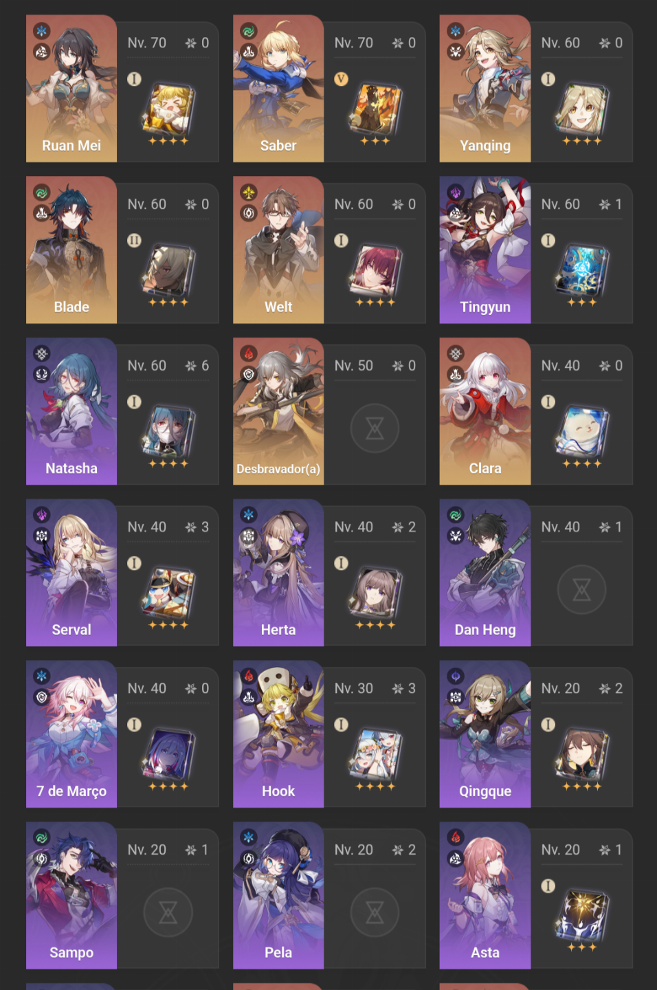 (HSR+HI3D) ASIA - HU TAO C1 + MONA C1 + TIGHNARI + BEIDOUC6+2.1K GEMAS+27 GIROS