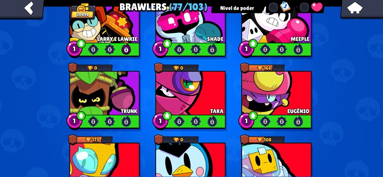 CONTA BRAWL STARS - 20.898 TROFÉUS | 77/103 BRAWLERS | PRESTÍGIO 9