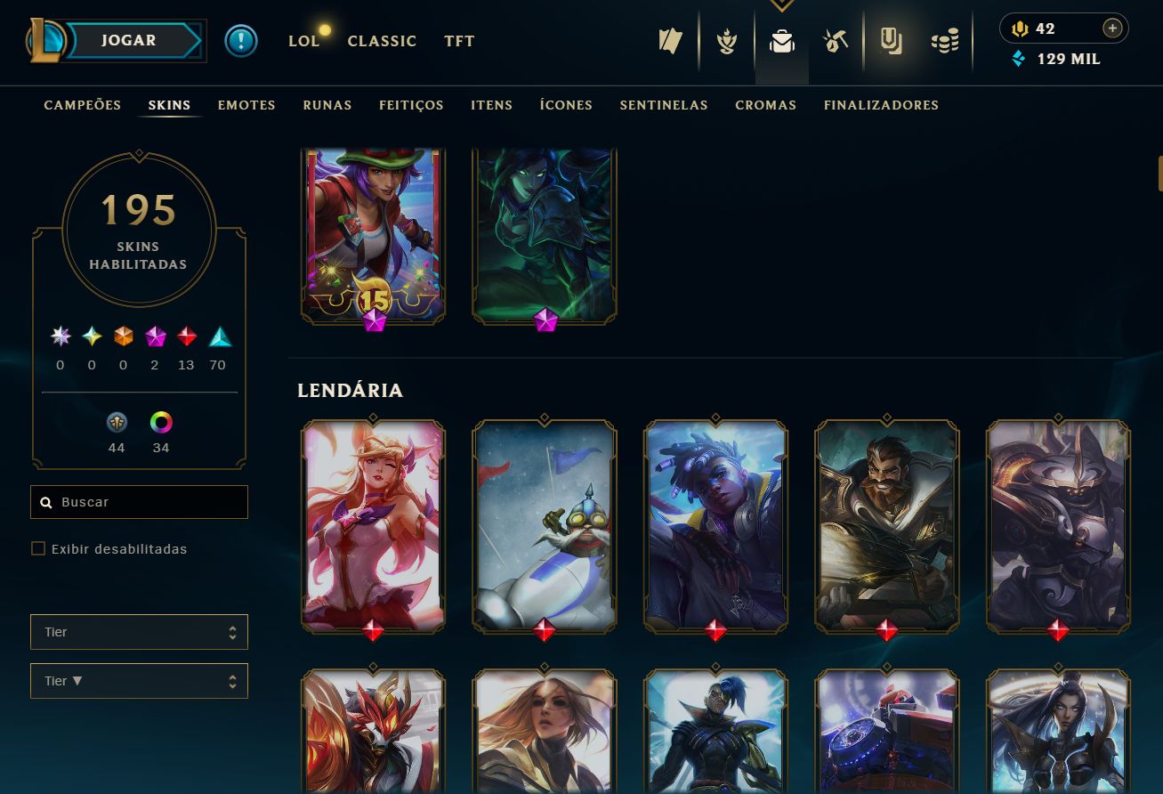 CONTA UNRANKED - 195 SKIN - FULL CHAMP + PREÇO BAIXISSIMO! - 100% SEGURA!
