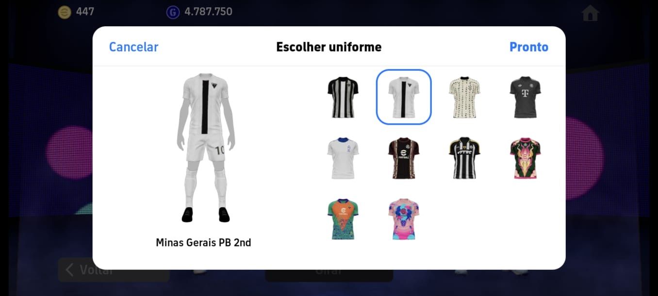 Conta de efootball 3234 de força Kaka 107, cr7 105, David vila 105 etc