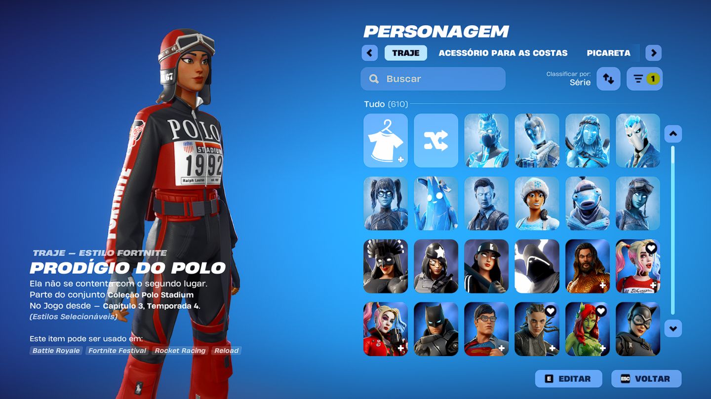 CONTA FORTNITE 610 SKINS + MACHADO LEVIATÃ