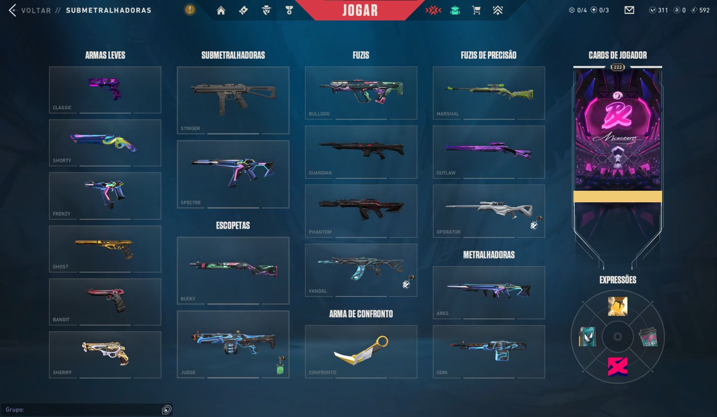 Conta de VALORANT imortal com 2k gastos
