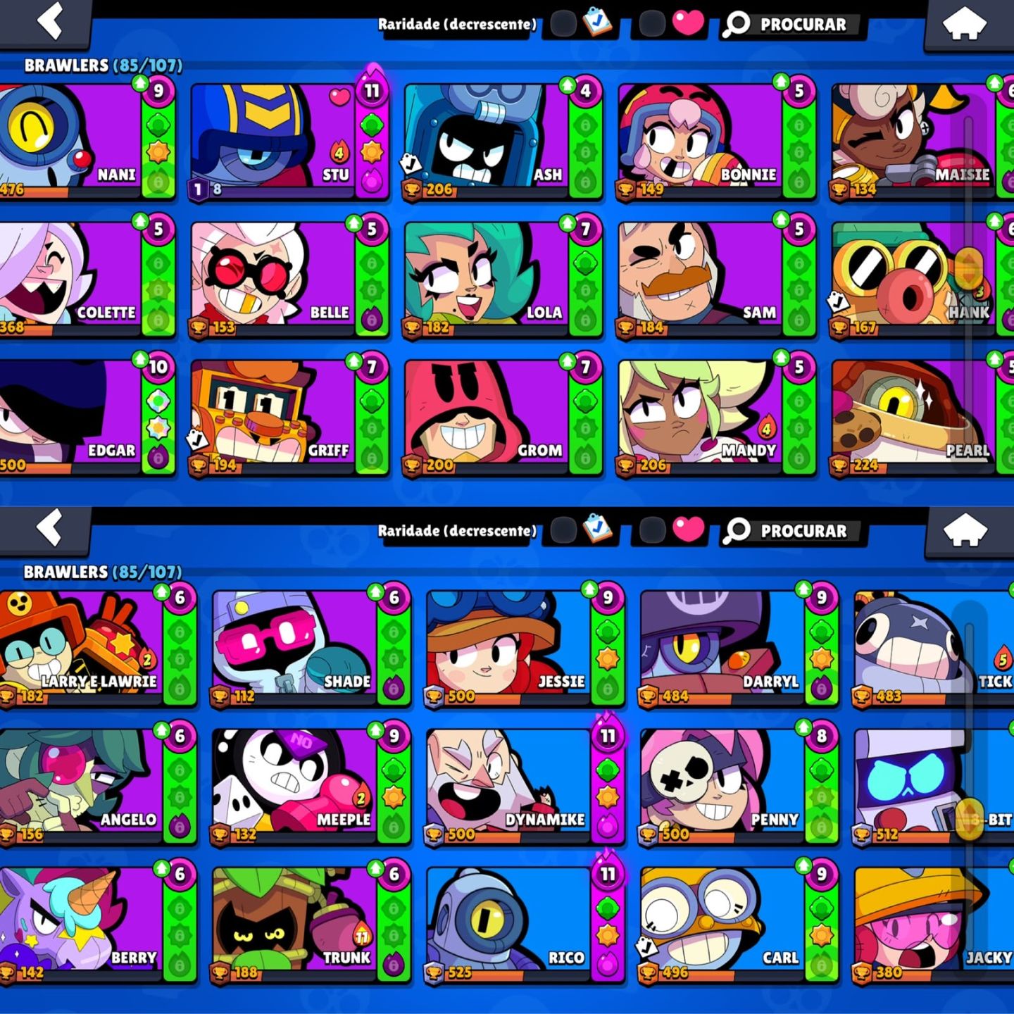 CONTA DE BRAWL STARS | 29K DE TROFEUS | 85 BRAWLERS + KAZE