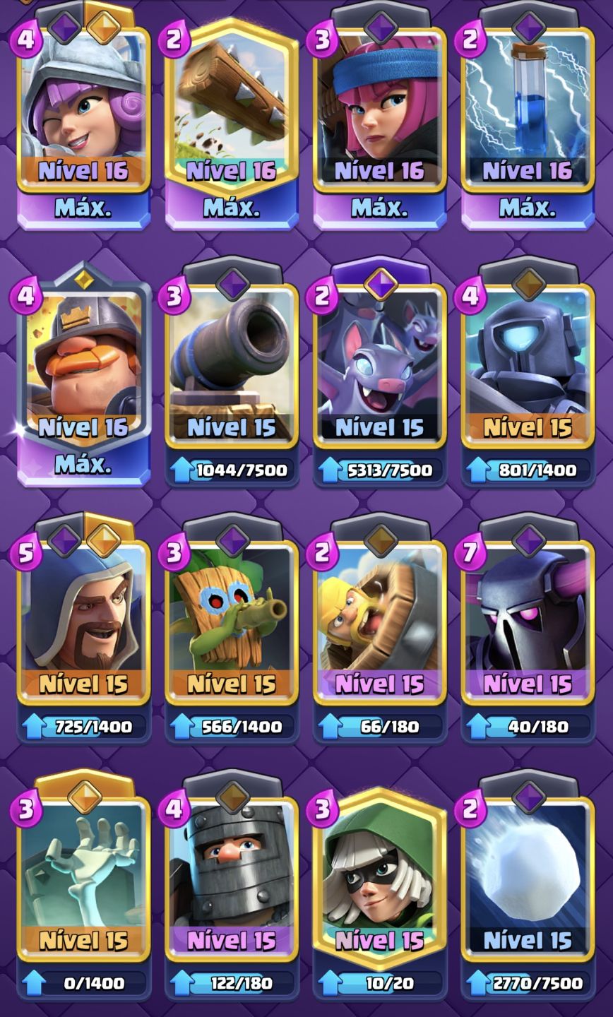 Conta clash royale 14000 troféus, level 16 com 8 anos