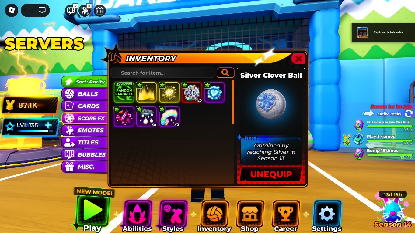Conta de volleyball legends com [ TSH + AKARI + ENCHO + SANJU ] level + 130