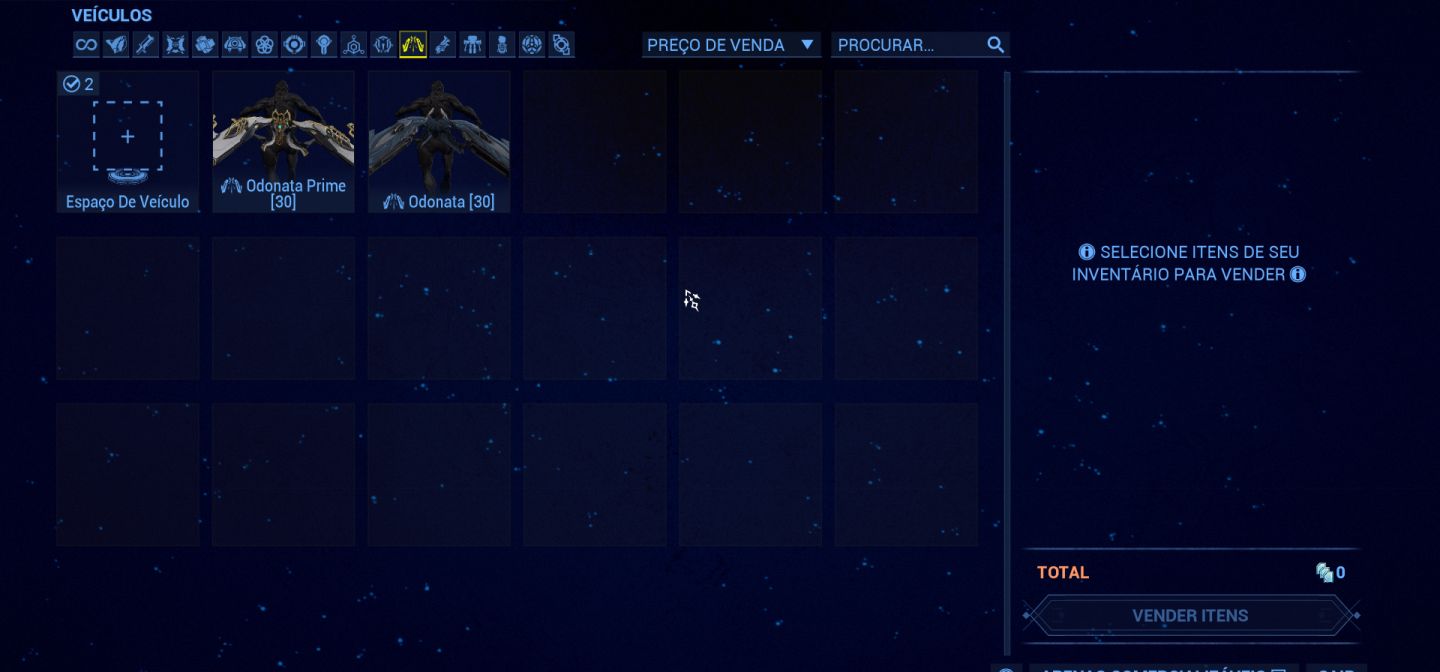 Conta warframe MR19, saldo atual: 570 platinas