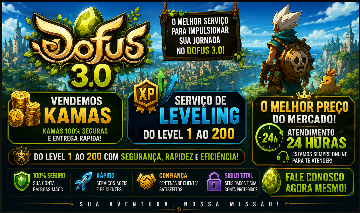 LEVELING E KAMAS DOFUS 3.0 TALKASHA, DRACONIROS, DAKAL,SOMBRA E TODOS SERVIDORES