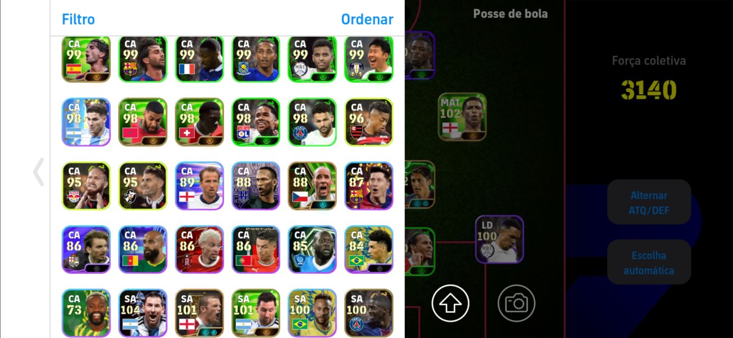CONTA DE EFOOTBALL MOBILE COM NEYMAR E MESSI DO PACK, AGÜERO E TÉCNICO CRUYFF!!!