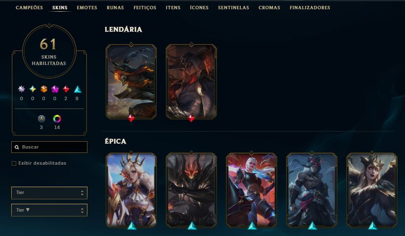 CONTA ESMERALDA 3 / 21 SKINS / YONE VELHO OESTE / KAYN LUA NEVADA / 29K EA