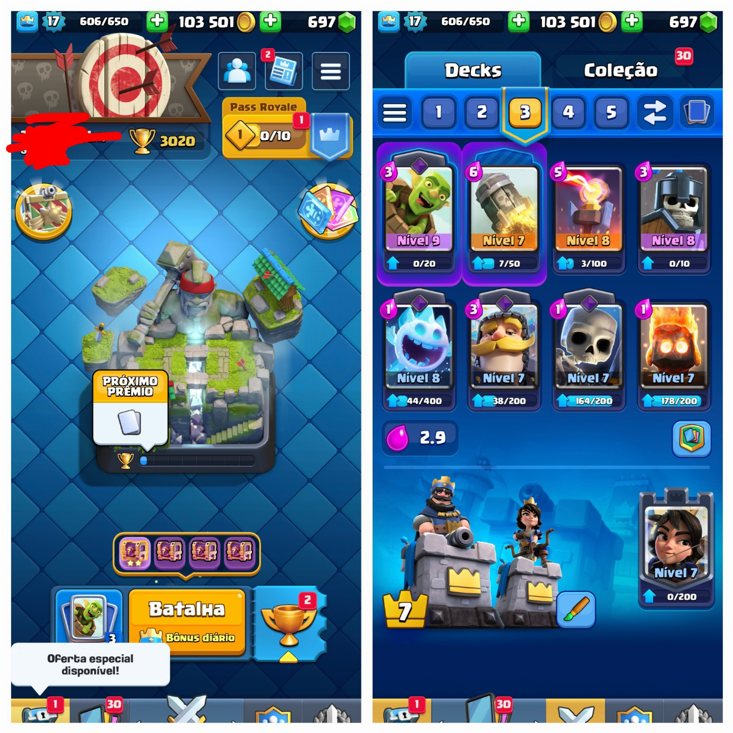 CONTAS CLASH ROYALE (85% DE DESCONTO )