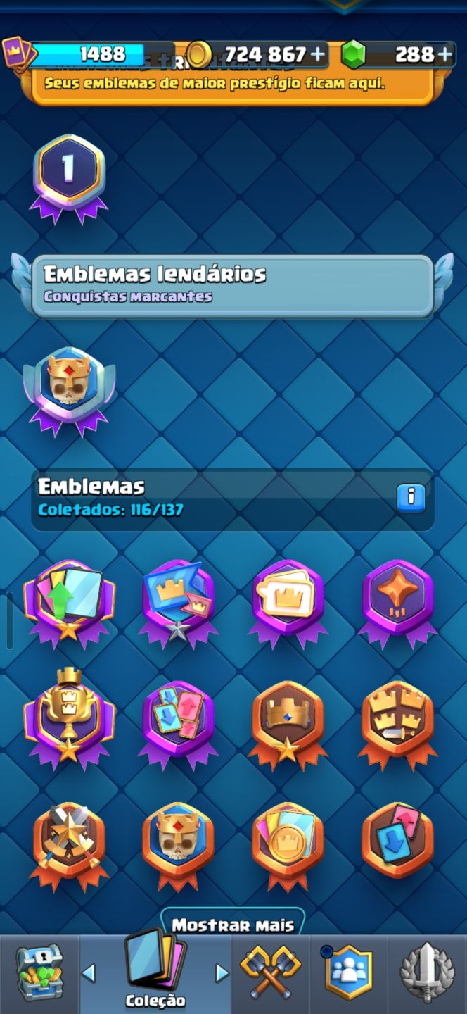 CONTA CLASH ROYALE | ARENA 25 | 724K OURO | BRUXA NÍVEL 16 | VÁRIAS EVOLUÇÕES