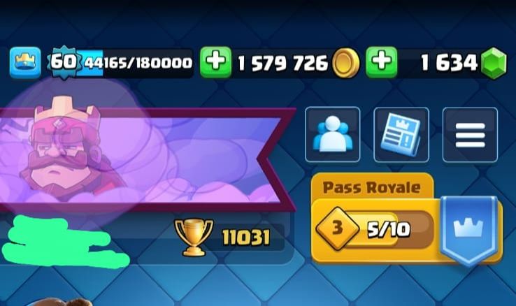 Conta de clash royal level 60 12k de troféu vários level 14 acima