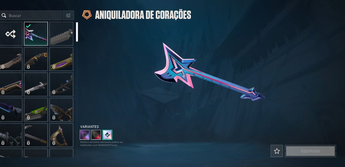 Conta valorant com skin de faca vandal e phantom