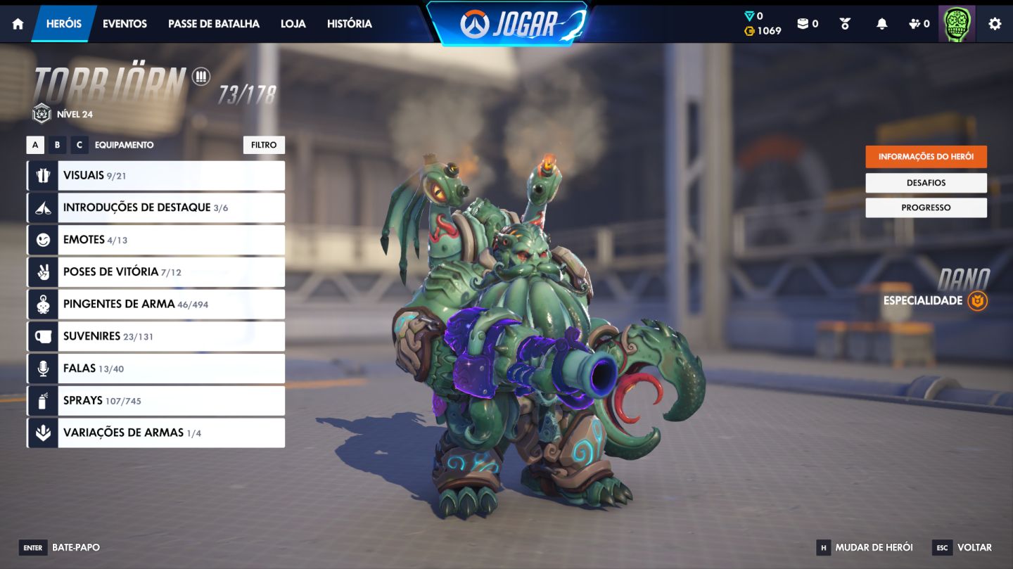 CONTA OW - EX- DIAMANTE - SKINS - 70 LENDARIAS E 3 MITICA - CONTA DE 2016