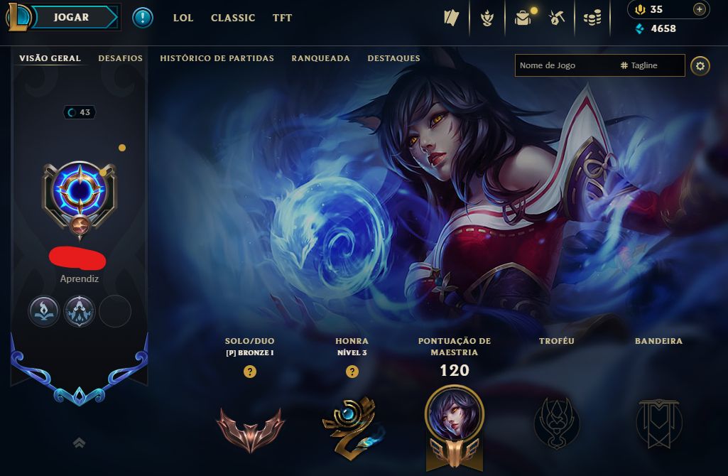 [Entrega Automática] Conta Lol Bronze, 51 Skins, Upada na Mão, Lvl 43, 60 Champs