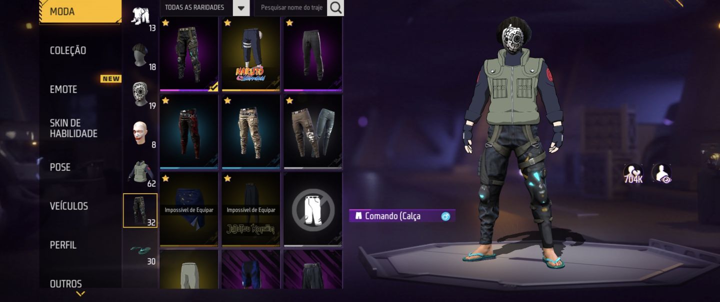 CONTA FREE FIRE | KAKASHI + NARUTO | CAMISAS DE TIME | SELEÇÃO BRASILEIRA