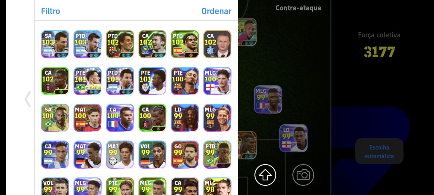 Conta eFootball Mobile Romário, James Maddison, Desailly e Edmilson