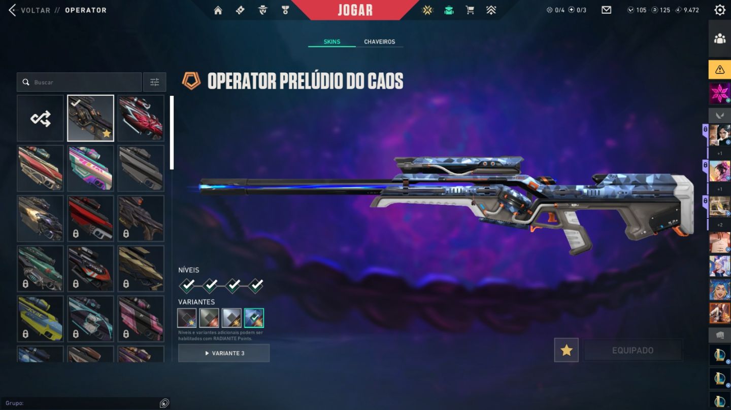 CONTA VALORANT BRABA COM MUITA SKIN