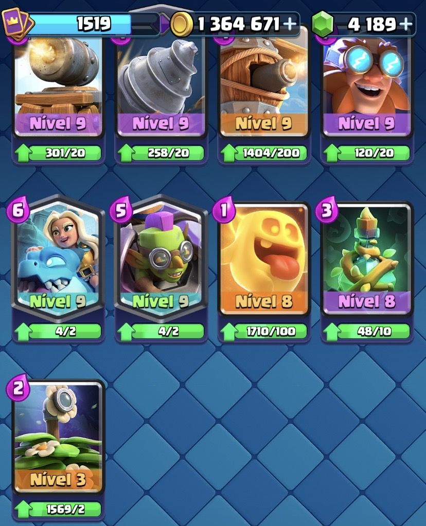 CONTA CLASH ROYALE OG 9 ANOS - 10k TROFÉUS + 1.3M OURO + 4.1k GEMAS, MUITAS EVO