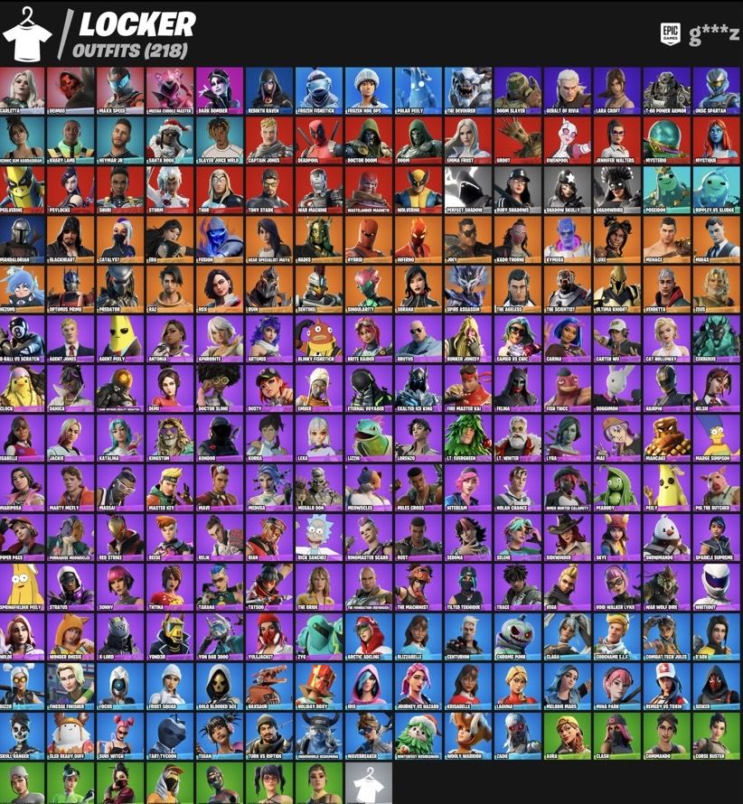 CONTA FORTNITE 218 SKINS + 2.350 V-BUCKS (Valor negociável)