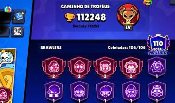CONTA BRAWL STARS 2018 112K TROFÉUS | 106/106 BRAWLERS | +340 SKINS