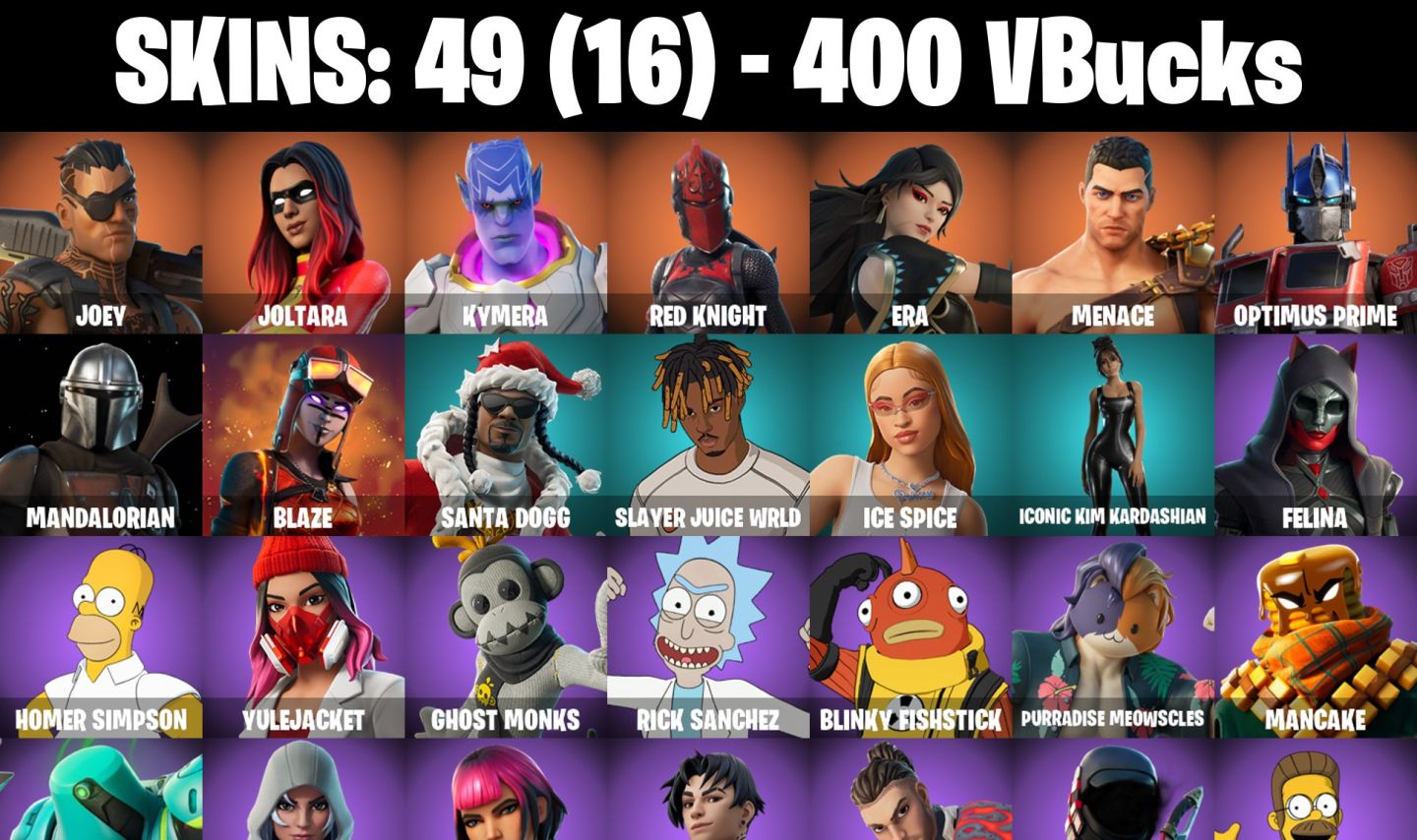Conta fortnite tryhard+49 skins