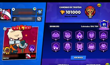 CONTA DE BRAWL STARS COMPLETAMENTE FULL, FAMA METEÓRICA 2 E 100K DE TROFÉUS