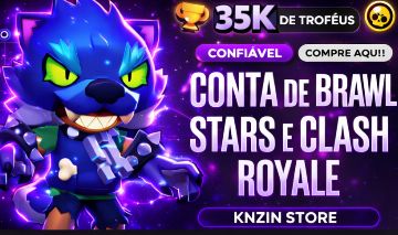 CONTA DE BRAWL STARS BARATA COM 35K DE TROFEUS! VAI COM CLASH JUNTO
