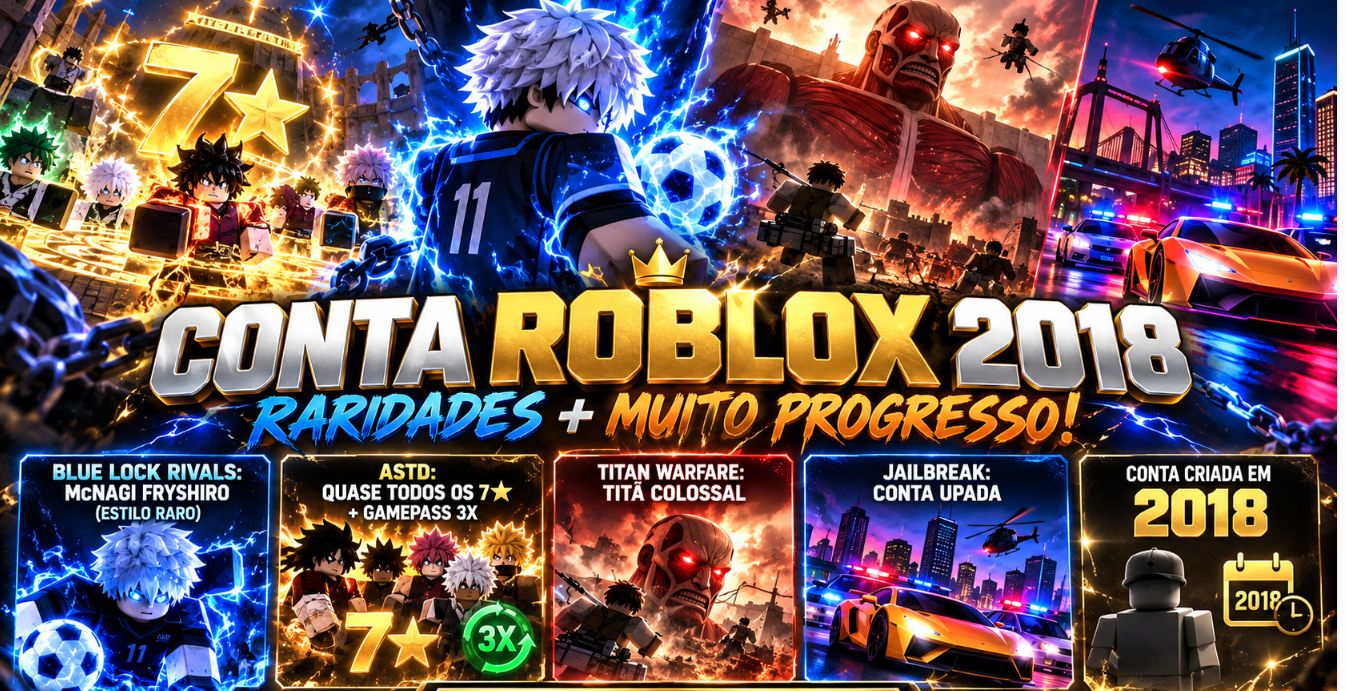 CONTA ROBLOX 2018 | MCNAGI FRYSHIRO | ASTD 7 | GAMEPASS 3X | TITÃ COLOSSAL