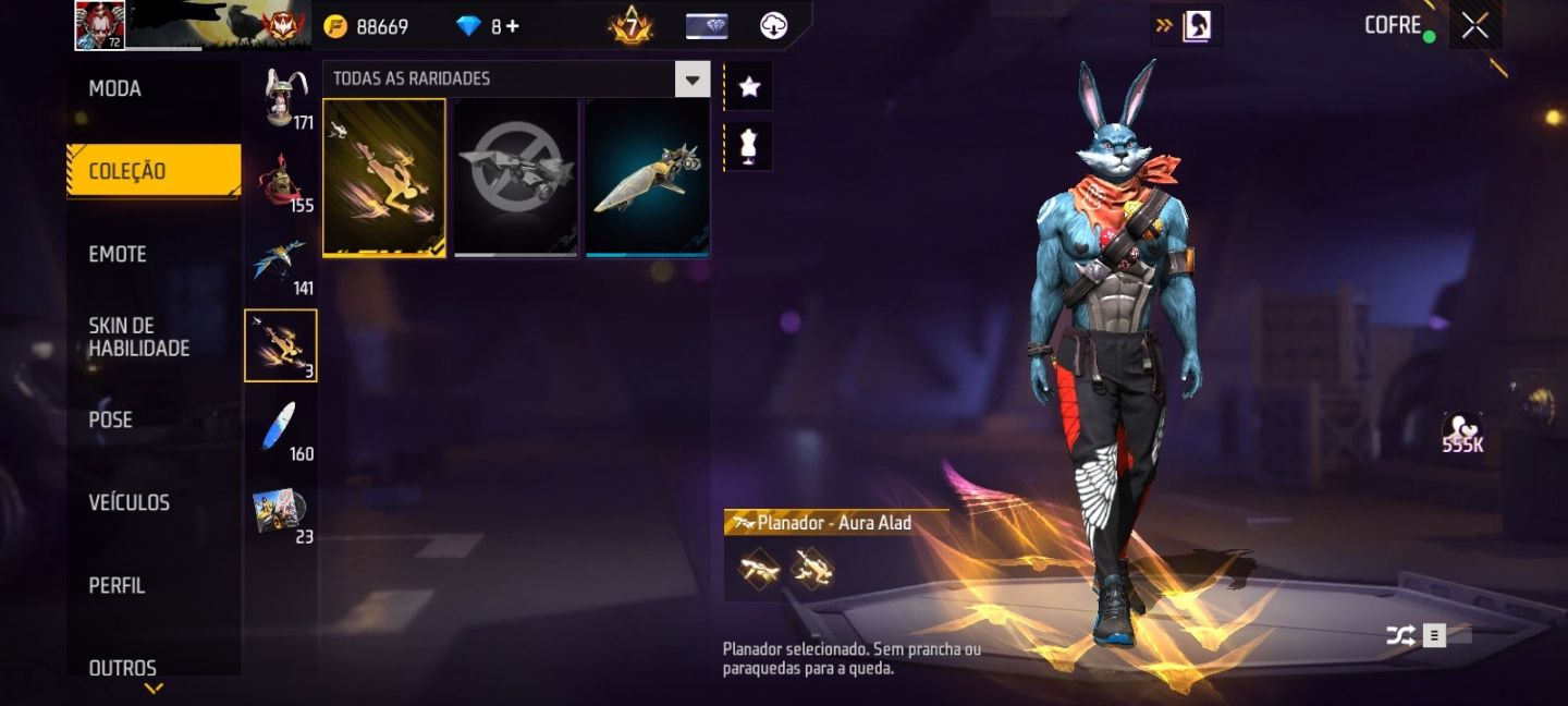 CONTA FREE FIRE LV72