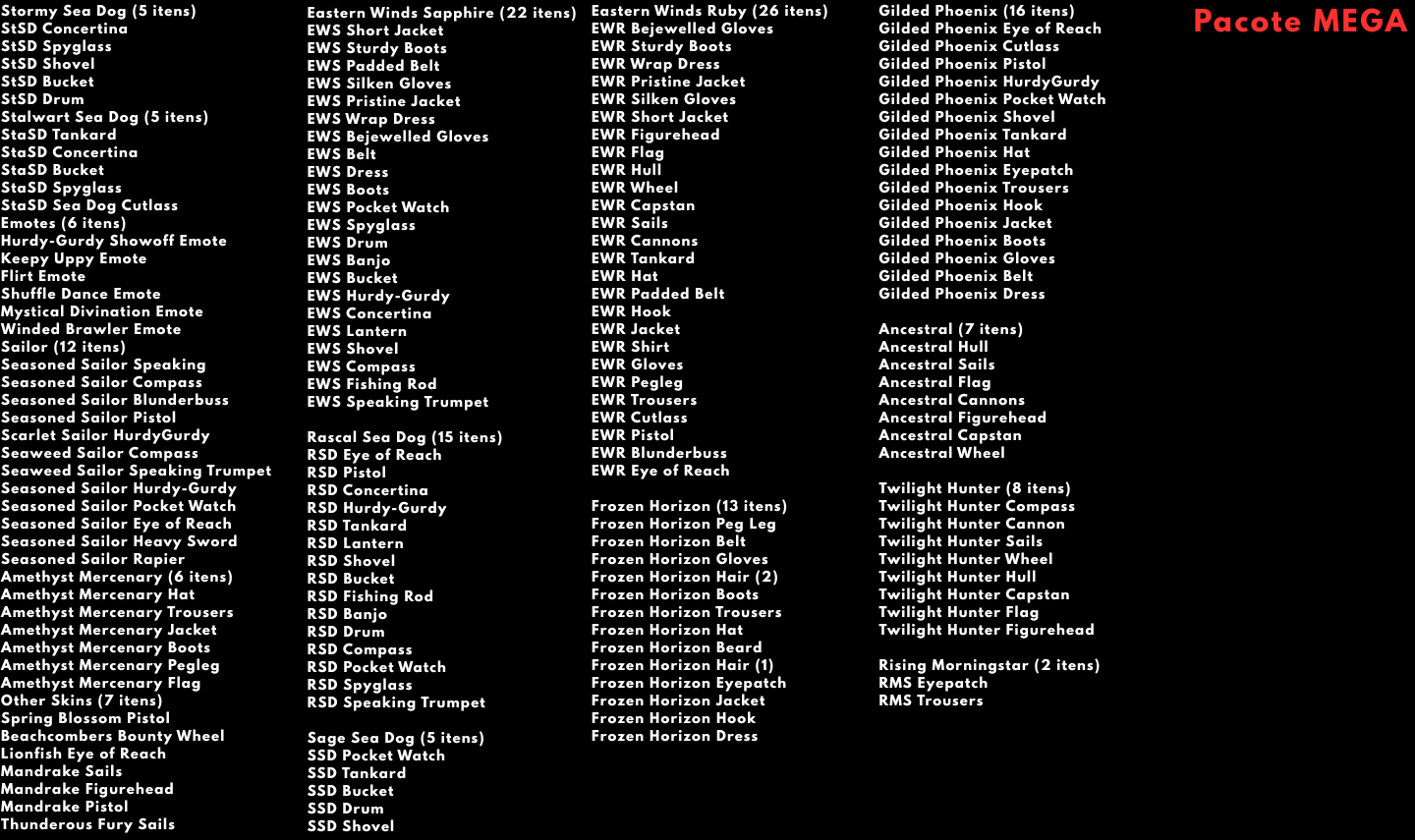 Sea of Thieves ITENS SKINS TWITCH DROPS (Entrega Automática)
